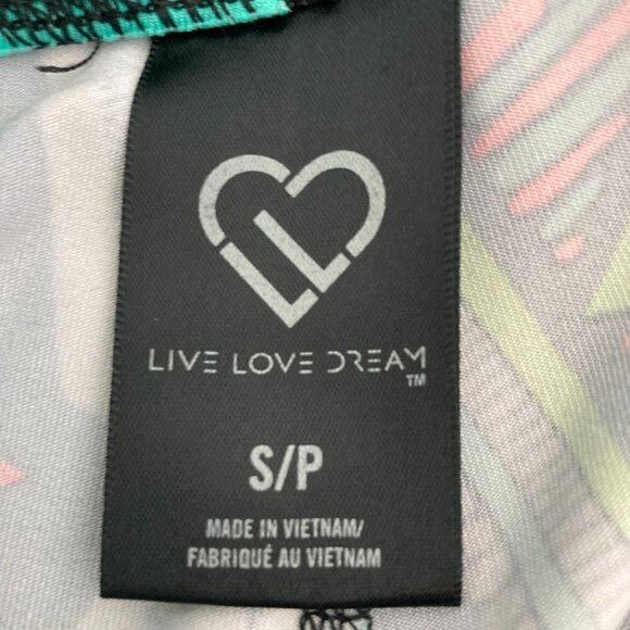 Live Love Dream Neon Geometric Print Tribal Pattern Athletic Capris Size Small - Picture 7 of 8